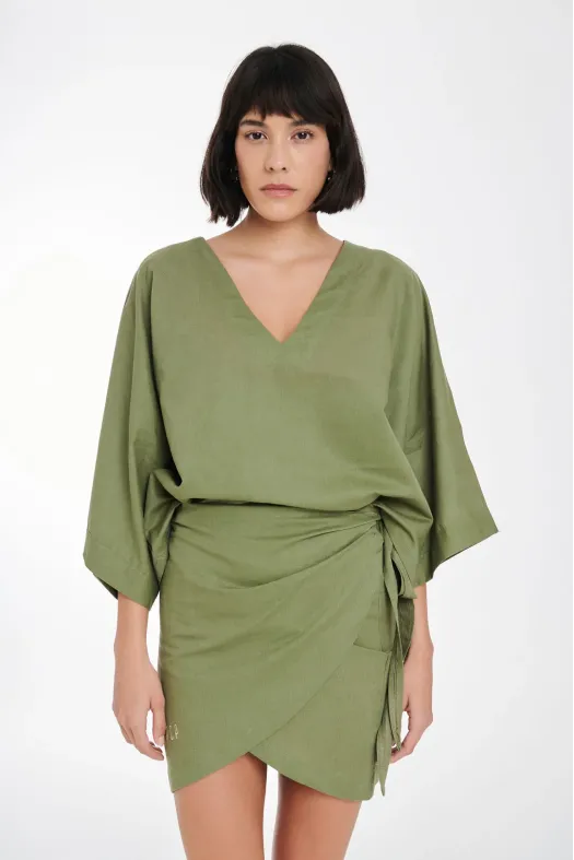 Penny Wrap Mini Skirt