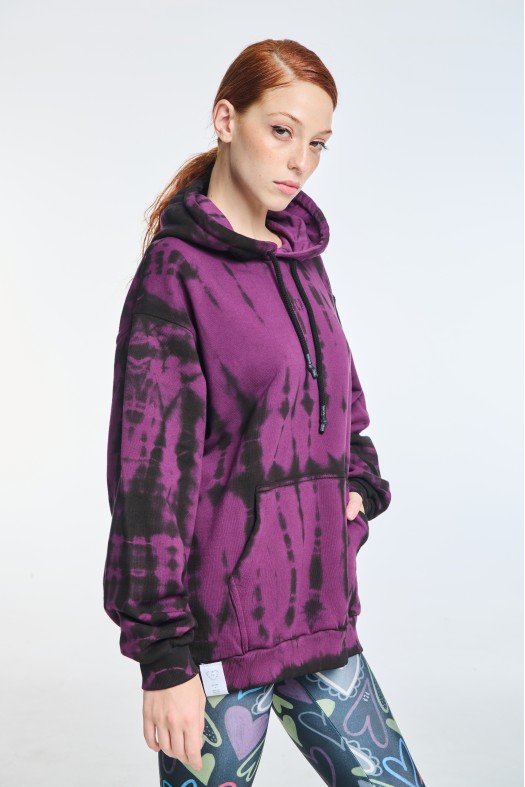 Woman Hoodie with Embroidery TIE DYE