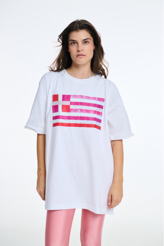 Unisex T-Shirt with Silkprint - Gine Anthropos