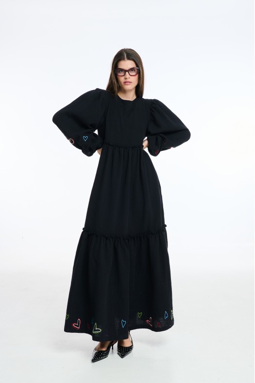 Woman dress with embroidery -  Hearts