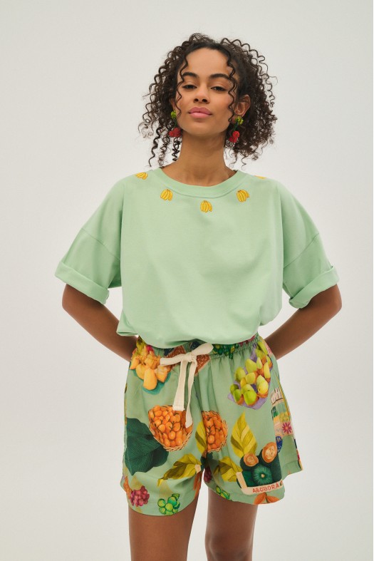 Woman T-Shirt with embroidery - GONE BANANAS