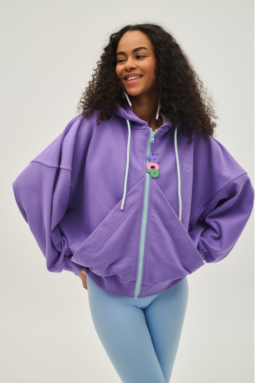 Woman Zip Hoodie with Embroidery - SOUZANA