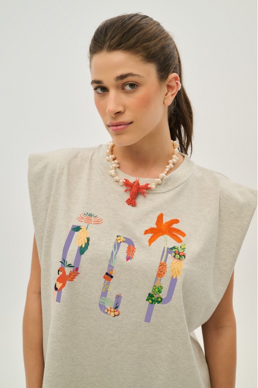 Woman Sleeveless with print - Tropical