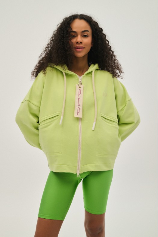 Woman Zip Hoodie with Embroidery - Amalfi