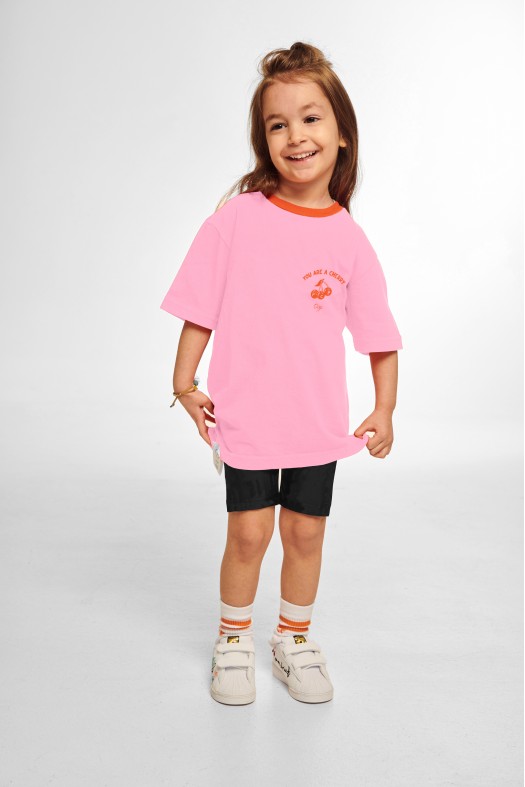 Kiddo T-shirt with Silk Screen Print - Cherry