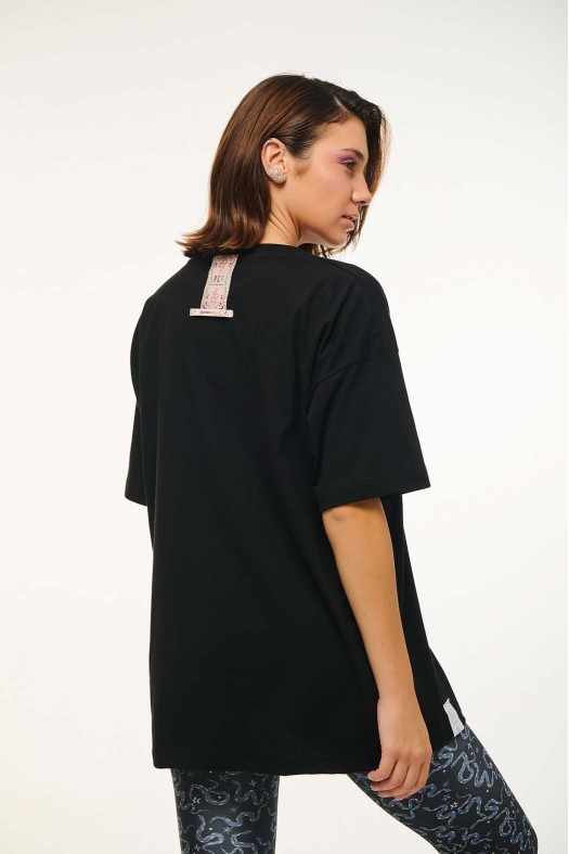 Woman Short Sleeve T-Shirt with embroidery and transfer print - SERPENTINE WOMEN
