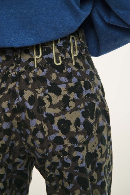 Woman Jean Pants with embroidery - LEOPARD BROWN WOMEN Woman Jean Pants with embroidery - LEOPARD BROWN WOMEN
