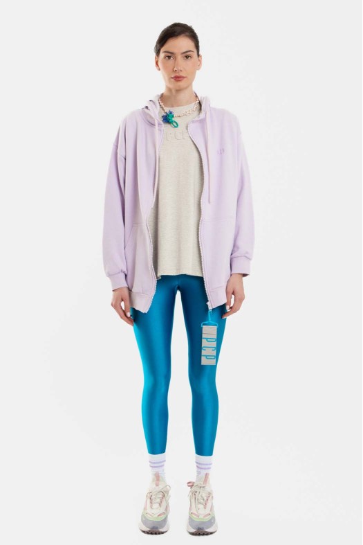 Woman Zip Hoodie with embroidery - Basic Woman Zip Hoodie with embroidery - Basic