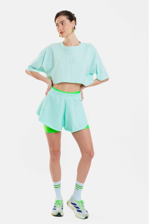 Γυναικείο Crop Top με ανάγλυφο - Bubble