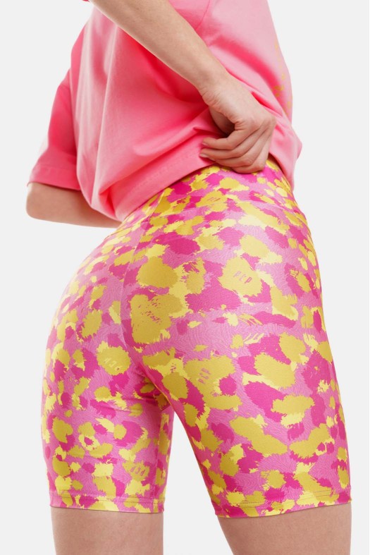 Woman Short Sleeve T-Shirt with silk print - Leopard