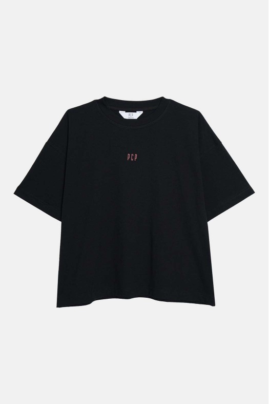 Woman Short Sleeve T-Shirt with embroidery and silk print - Gym Woman Short Sleeve T-Shirt with embroidery and silk print - Gym