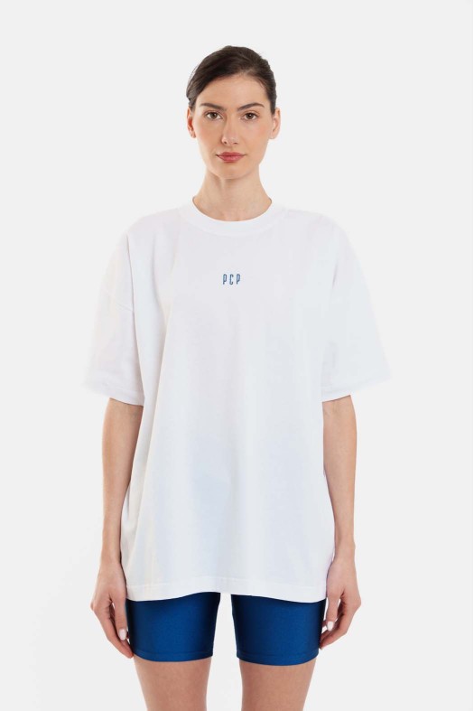 Woman Short Sleeve T-Shirt with embroidery and silk print - Gym Woman Short Sleeve T-Shirt with embroidery and silk print - Gym