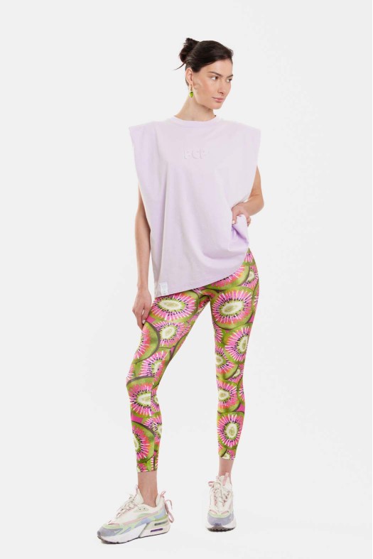 Woman Printed High-Waisted Leggings 7/8 - Kiwi
