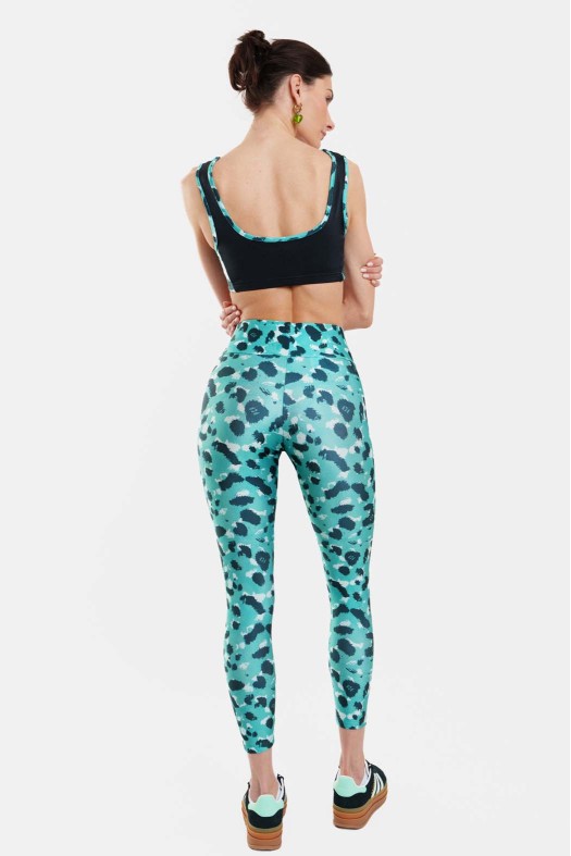 Woman Printed High-Waisted Leggings 7/8 - Animal