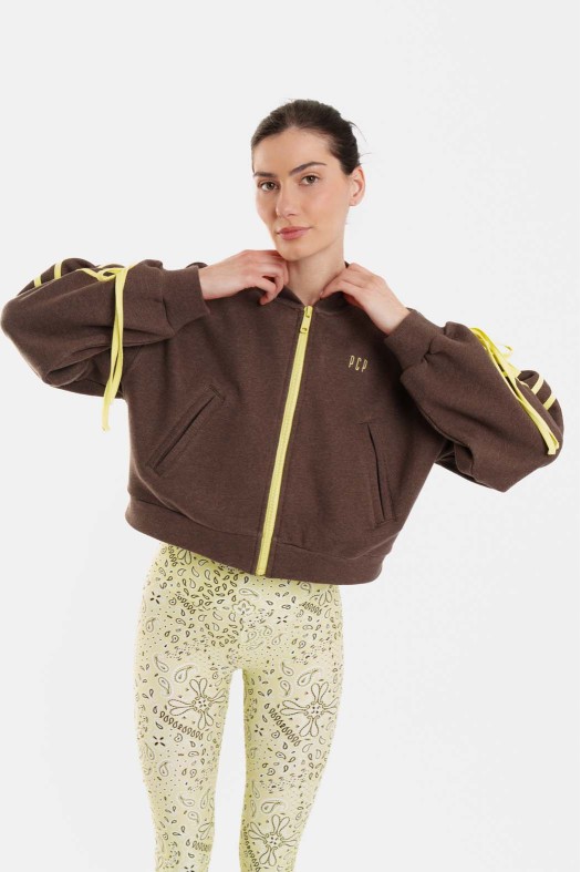 Woman Jacket with zip and embroidery - Bonny