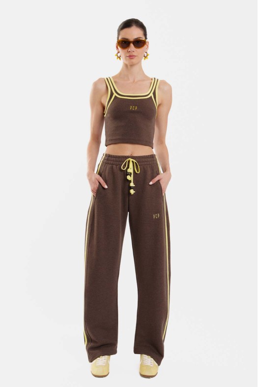 Γυναικείο Rib Αμανικό Crop Top με κέντημα - Niki Rank