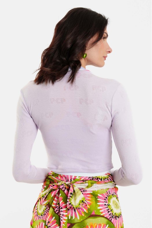 Woman Crop Top with pointelle - Elody Woman Crop Top with pointelle - Elody