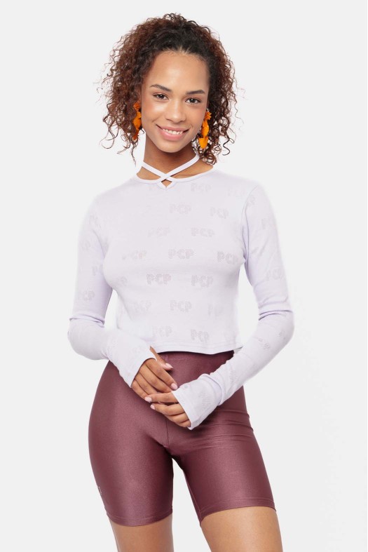 Woman Crop Top with pointelle - Elody Woman Crop Top with pointelle - Elody