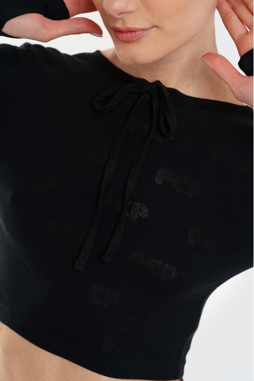 Woman Crop Top with pointelle - Elody Woman Crop Top with pointelle - Elody