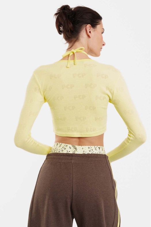 Woman Crop Top with pointelle - Elody Woman Crop Top with pointelle - Elody
