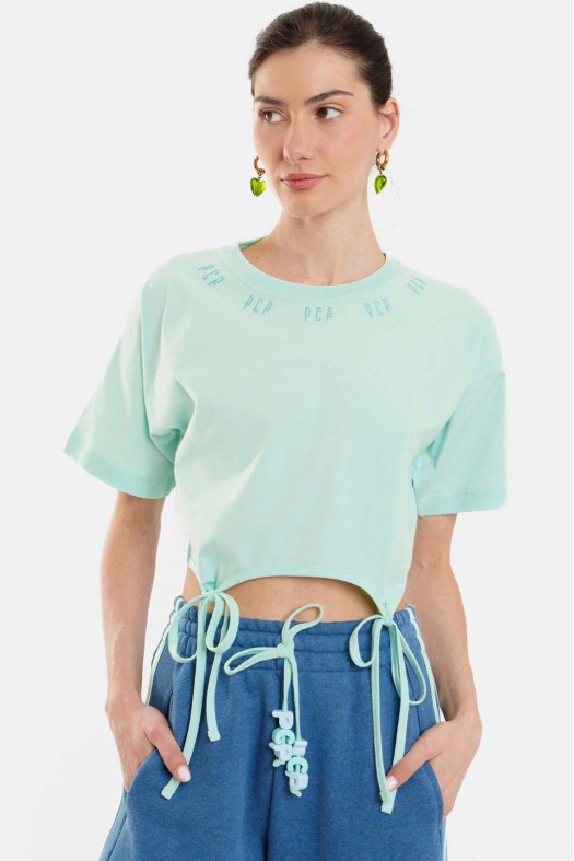 Γυναικείο Crop Top με κέντημα - Amelie