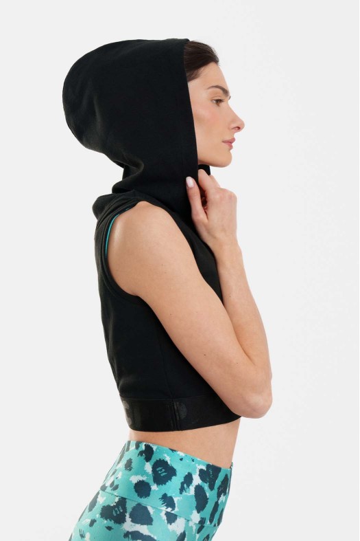 Γυναικείο Αμάνικο Crop Top με κέντημα - Jade