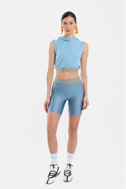 Γυναικείο Αμάνικο Crop Top με κέντημα - Jade