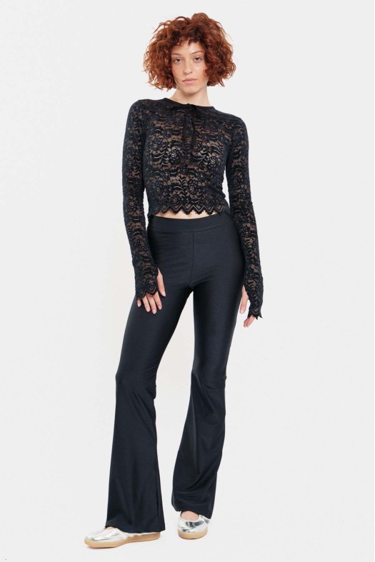 Γυναικείο Crop Top με κέντημα - LACE
