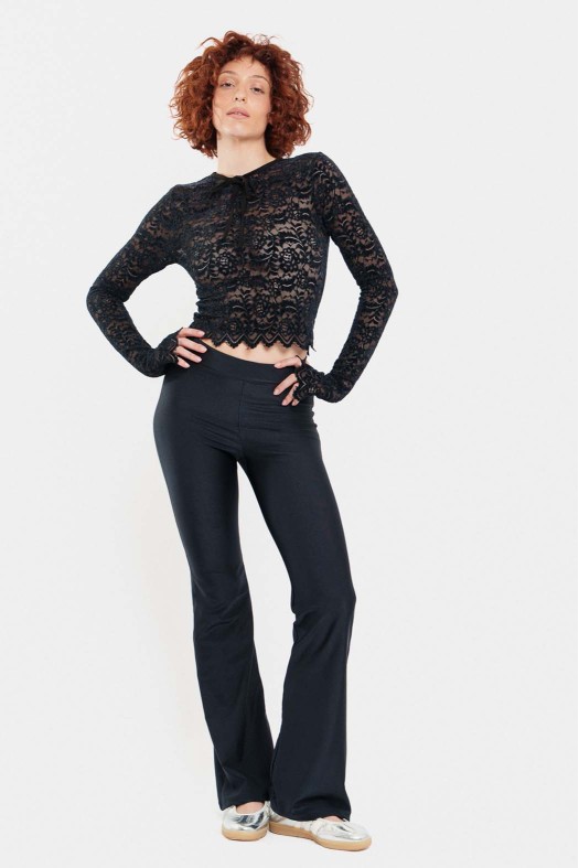 Γυναικείο Crop Top με κέντημα - LACE