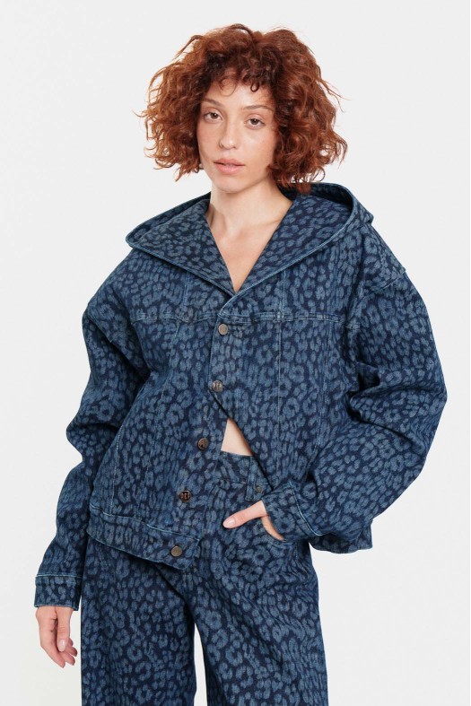 Γυναικείο Τζιν Ζακέτα  με κέντημα - LEOPARD DENIM ΓΥΝΑΙΚΕΙΑ